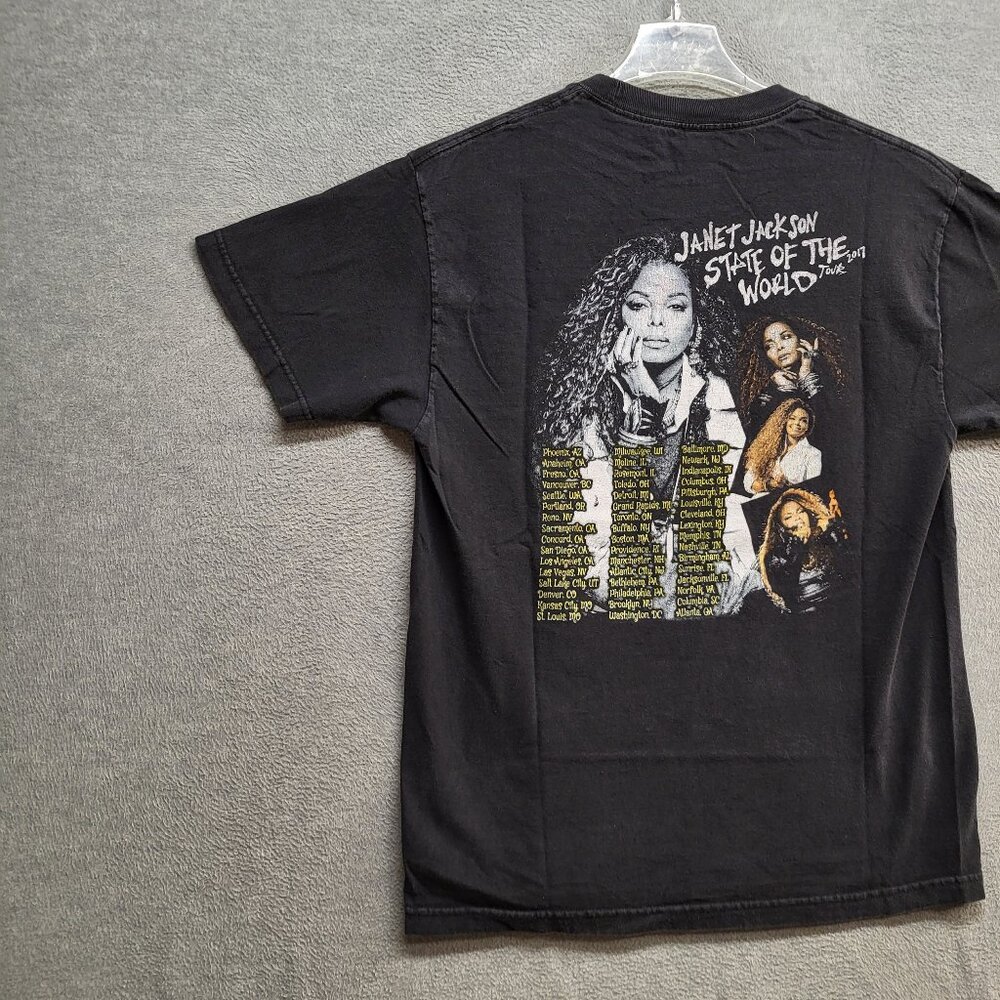 Janet Jackson‎ Men Shirt Large Black State Of The World 2017 Tour Concert Tee